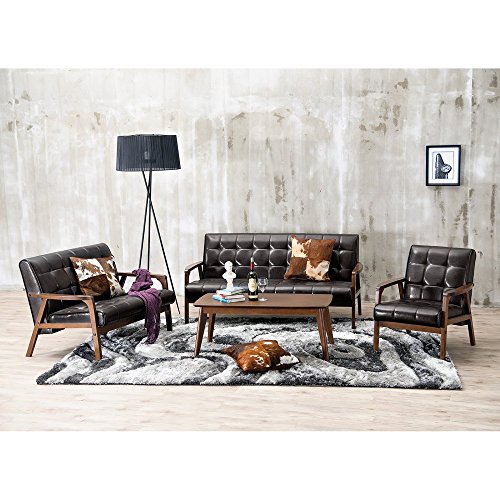 Baxton Studio Mid-Century Masterpieces 3 Piece Sofa Set – Brown