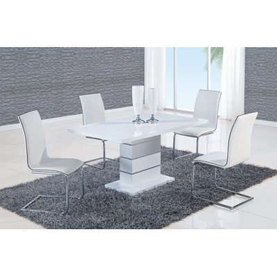 Global Furniture Dining Table, White High Gloss